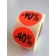 Etiket Ø35mm fluor rood 40% 500/rol Td27511740